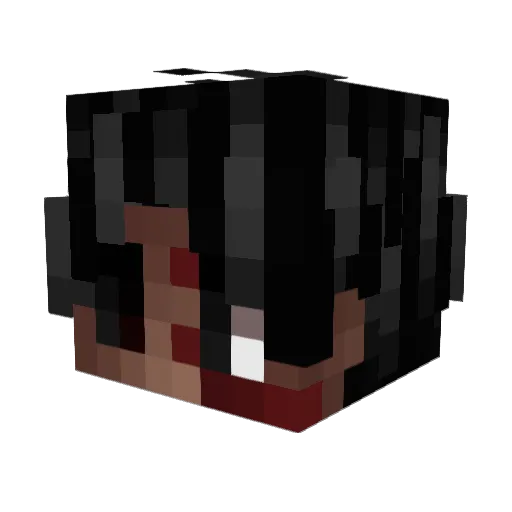 Cherryab Minecraft avatar head, 3D render