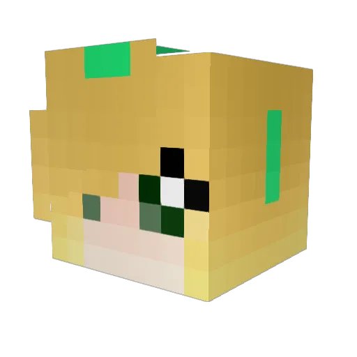 Cherryboon Minecraft avatar head, 3D render