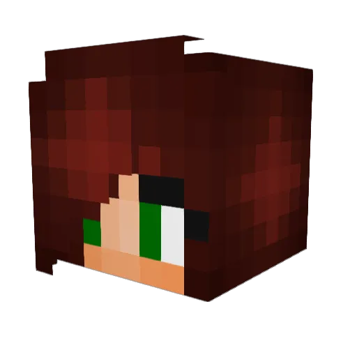 Cherryheart Minecraft avatar head, 3D render