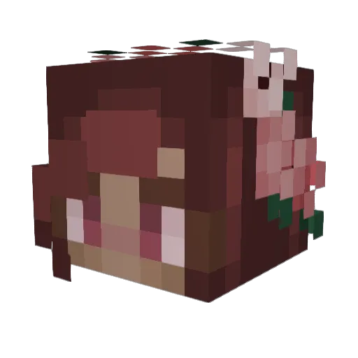 Cherrymints Minecraft avatar head, 3D render