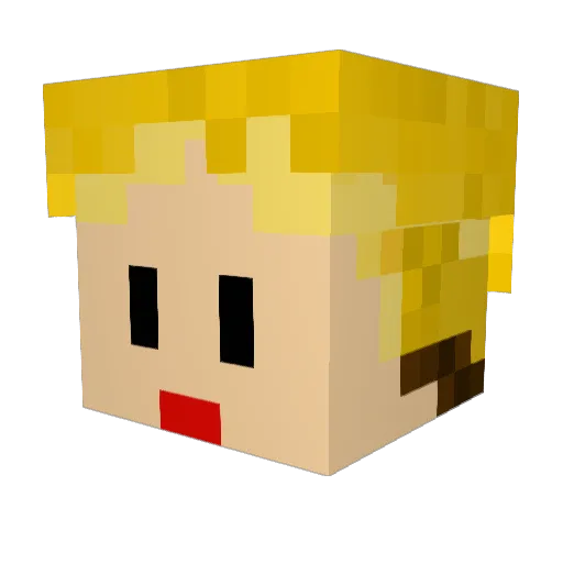Chertang Minecraft avatar head, 3D render