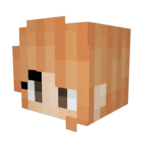 Cherushee Minecraft avatar head, 3D render