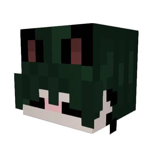 CheshireFish Minecraft avatar head, 3D render
