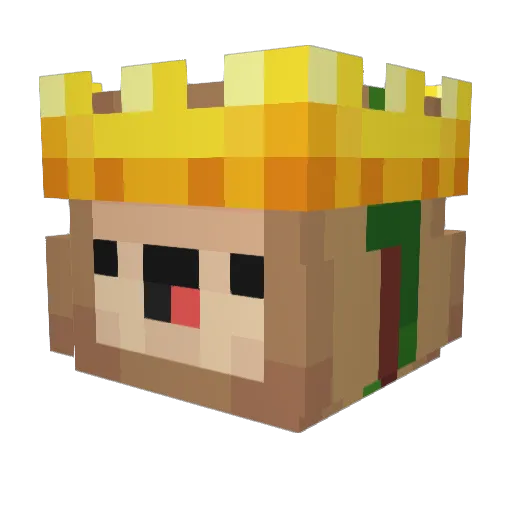 ChessByte Minecraft avatar head, 3D render