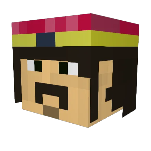 Chessdoggy Minecraft avatar head, 3D render