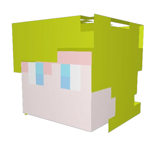 Chesshir Minecraft avatar head, 3D render