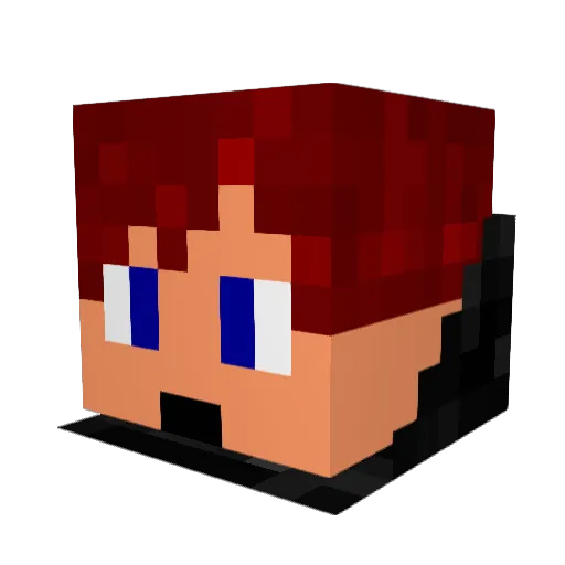 Chetso Minecraft avatar head, 3D render