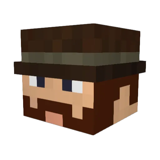 Chewbacca86 Minecraft avatar head, 3D render