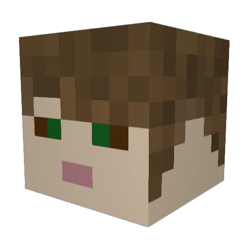 Chewhaz Minecraft avatar head, 3D render