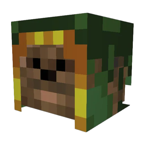 Chewie Minecraft avatar head, 3D render