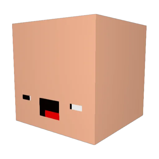 Chewits Minecraft avatar head, 3D render
