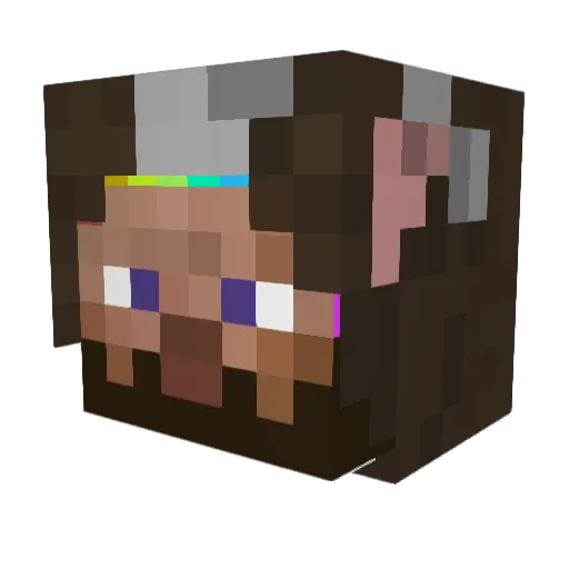 ChewyCian Minecraft avatar head, 3D render