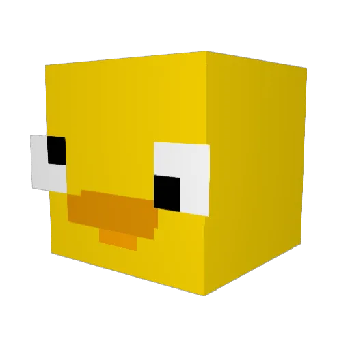 Chewyx Minecraft avatar head, 3D render