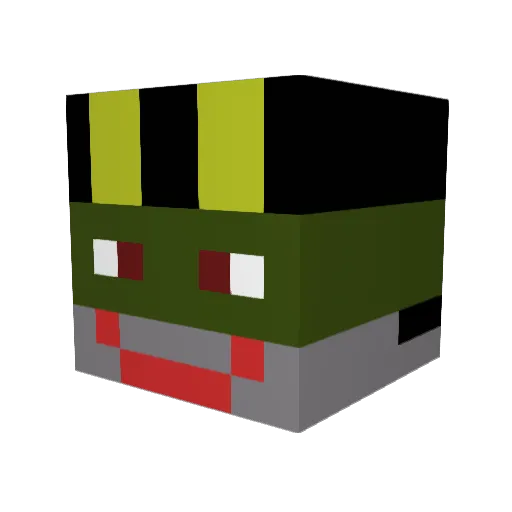 Chexo Minecraft avatar head, 3D render