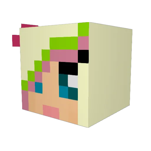 Chezi Minecraft avatar head, 3D render