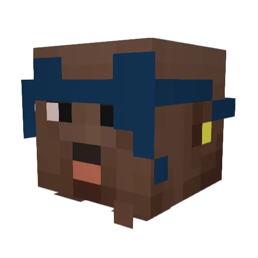 Chi_raQ Minecraft avatar head, 3D render
