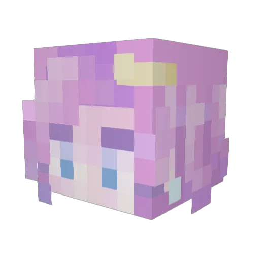 Chiakibaby Minecraft avatar head, 3D render