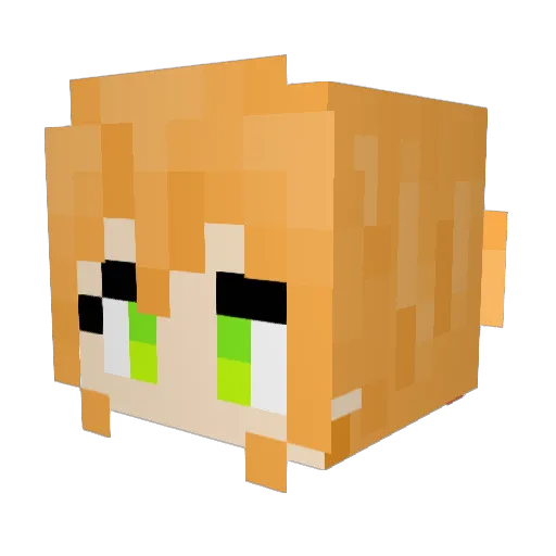 Chiao_Cat Minecraft avatar head, 3D render