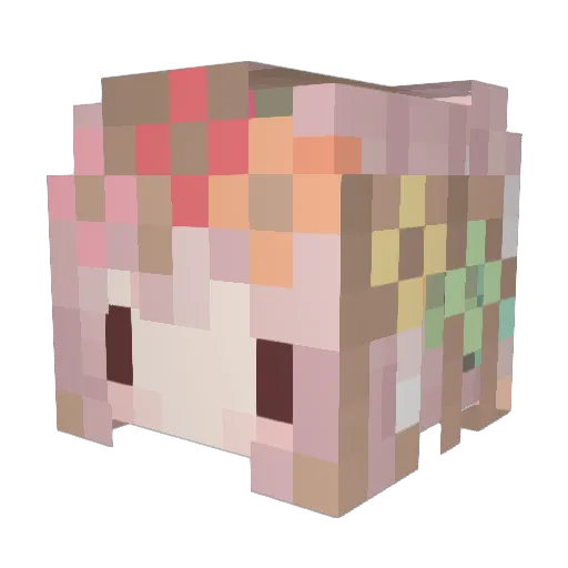 Chiao_o Minecraft avatar head, 3D render