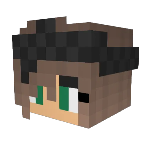 Chiarawrr Minecraft avatar head, 3D render