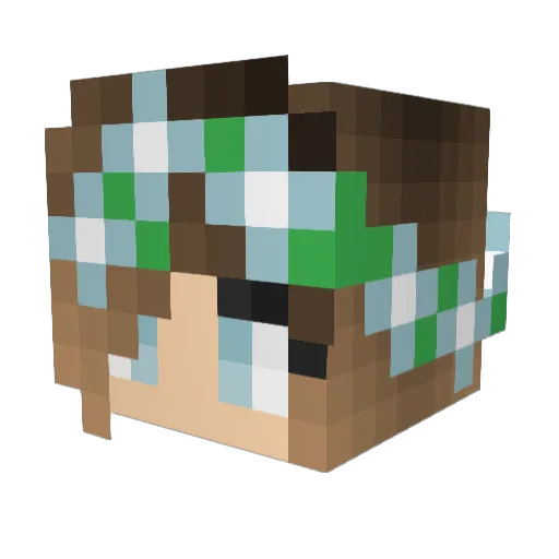Chiatealatte Minecraft avatar head, 3D render