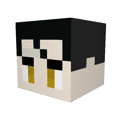 Chiba_BASH Minecraft avatar head, 3D render