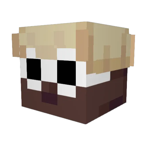 Chibabas Minecraft avatar head, 3D render