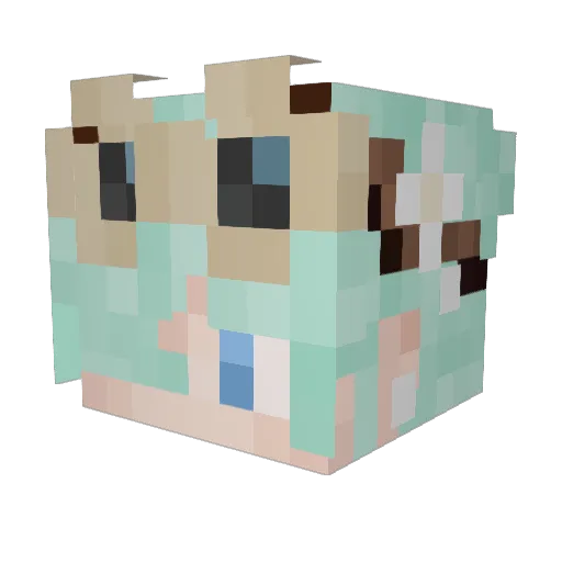 Chibetta Minecraft avatar head, 3D render