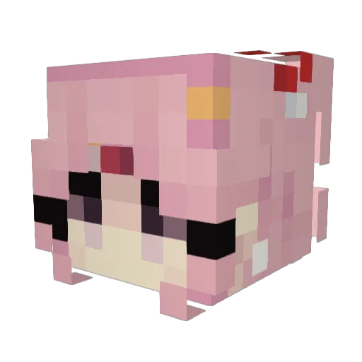 ChibiDeo Minecraft avatar head, 3D render