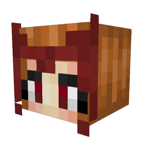 ChibiFra Minecraft avatar head, 3D render