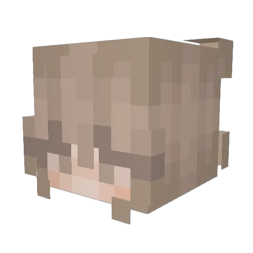 ChibiGirl Minecraft avatar head, 3D render
