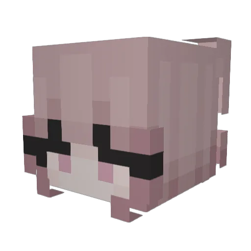 ChibiGurl Minecraft avatar head, 3D render