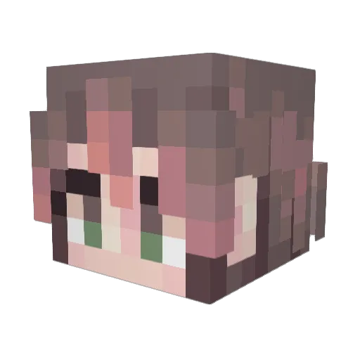 ChibiKlee Minecraft avatar head, 3D render