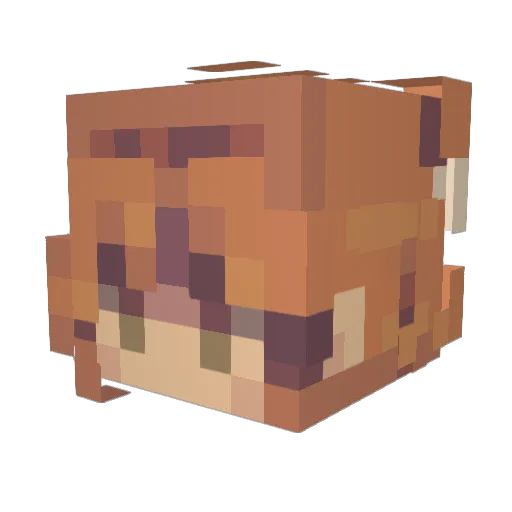 ChibiMiKo Minecraft avatar head, 3D render