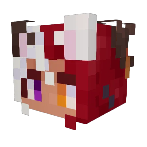 ChibiScarlette Minecraft avatar head, 3D render