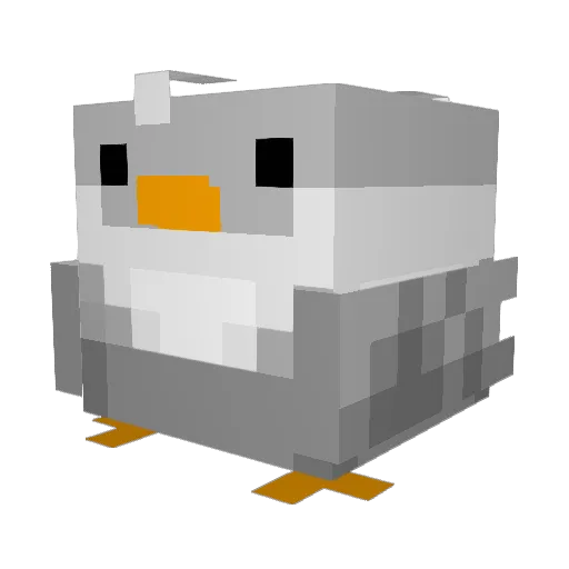 ChibiTheBird Minecraft avatar head, 3D render