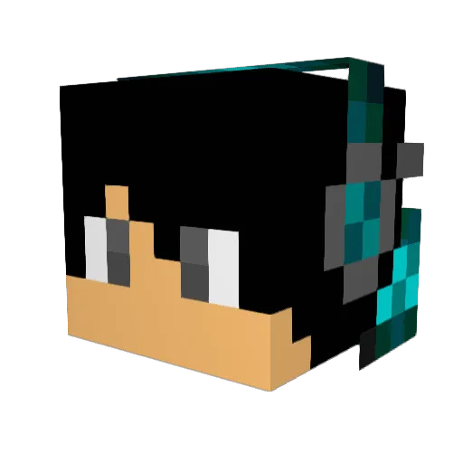 Chibouk Minecraft avatar head, 3D render