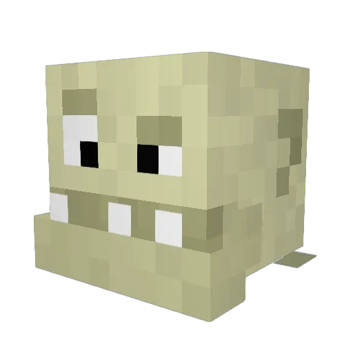 Chibre Minecraft avatar head, 3D render