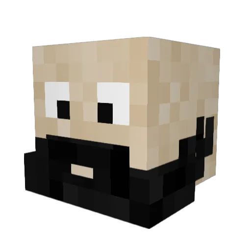 Chiburger Minecraft avatar head, 3D render