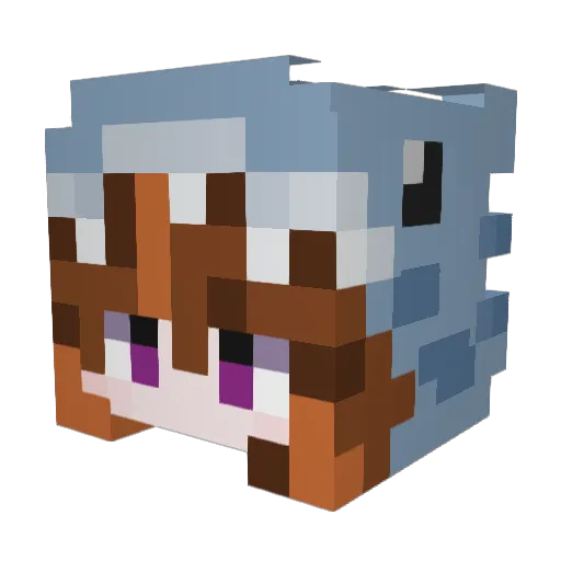ChicaBenta Minecraft avatar head, 3D render