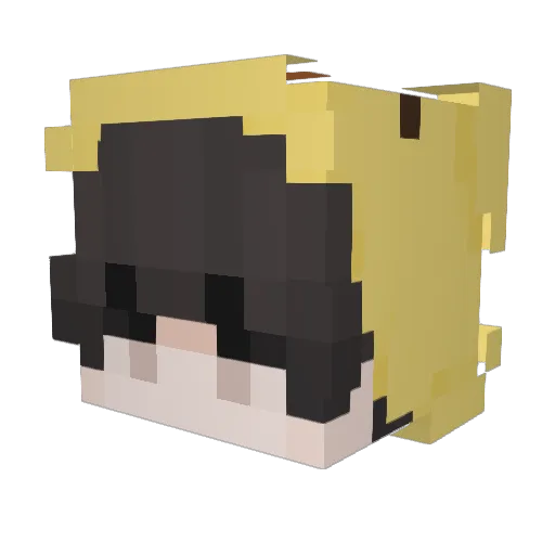 Chicaemito Minecraft avatar head, 3D render