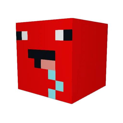 Chicaly2 Minecraft avatar head, 3D render
