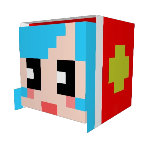 Chichae Minecraft avatar head, 3D render
