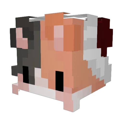 ChickFilA2 Minecraft avatar head, 3D render