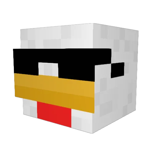 ChickN20 Minecraft avatar head, 3D render