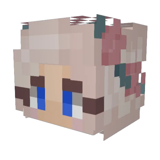 ChickaBump Minecraft avatar head, 3D render