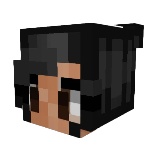 Chickamaru Minecraft avatar head, 3D render