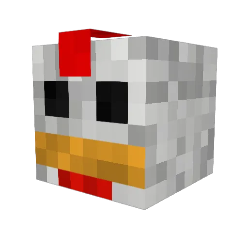 ChickeNega Minecraft avatar head, 3D render