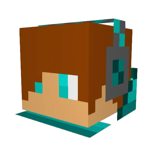 Chicken1400 Minecraft avatar head, 3D render