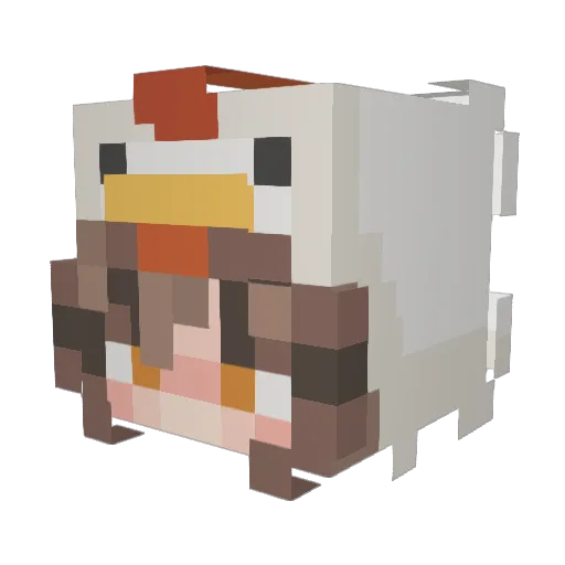 Chicken866 Minecraft avatar head, 3D render